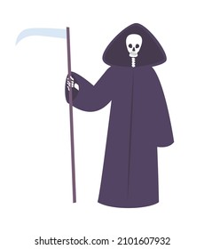 Death with scythe flat icon symbol on white background vector illustration