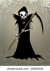 Death with a scythe. Grim reaper. Vector illustration.