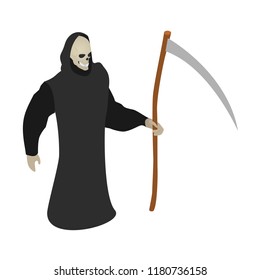 Death scythe icon. Isometric of death scythe vector icon for web design isolated on white background