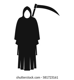 Death with scythe icon. Simple illustration of death with scythe vector icon for web