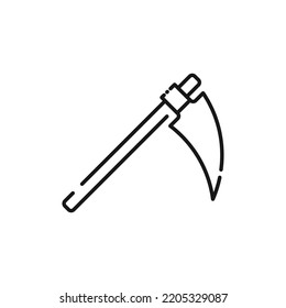Death Scythe Line Icon - Halloween Elements Icon Vector Illustration.