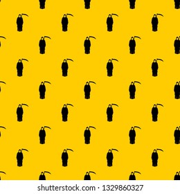 Death with scythe pattern seamless vector repeat geometric yellow for any design