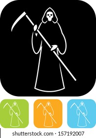 Death with scytheman vector icon 