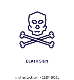 death sign icon from nature collection. Thin linear death sign, death, medical outline icon isolated on white background. Line vector death sign sign, symbol for web and mobile