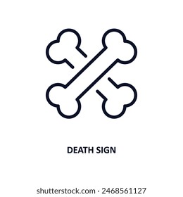 death sign icon. Thin line death sign icon from nature collection. Outline vector isolated on white background. Editable death sign symbol can be used web and mobile