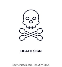 death sign outline icon. Linear vector from nature concept. Thin line death sign icon isolated on white background