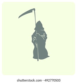 Death silhouette icon for Halloween illustration. Vector graphics.
