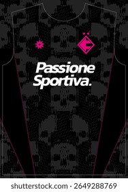 Death Skull Black Pattern Football Jersey Sublimation Print
