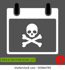 Death Skull Calendar Day icon. Vector EPS illustration style is flat iconic bicolor symbol, black and white colors.