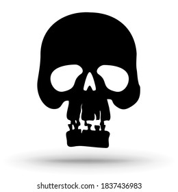 Death skull, danger or poison flat vector icon. Halloween sign isolated on white. Vector