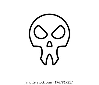 Death skull, danger or poison flat vector icon for apps and websites isolated on white.