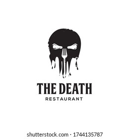 the death skull with fork for restaurant or food company logo	
