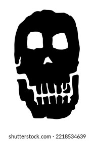 Death skull hand drawn design illustration. 