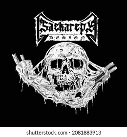 Death skull Hand drawn vector illustration
