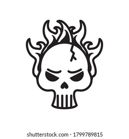 Hand Drawn Burning Skull Vector Illustration Stock Vector (Royalty Free ...