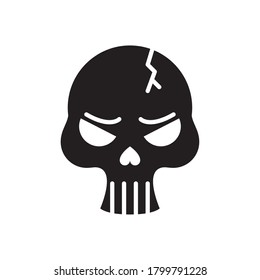death skull head broken silhouette style icon vector illustration design