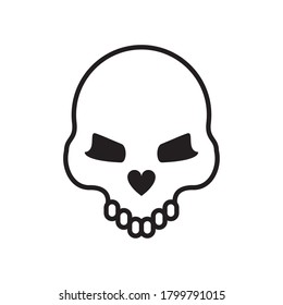 death skull head style line icon vector illustration design