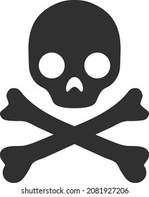 Death skull icon with flat style. Isolated vector death skull icon image on a white background.