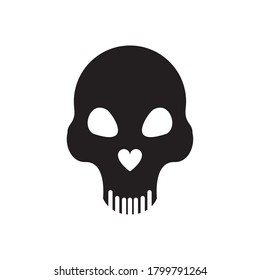 death skull silhouette style icon vector illustration design