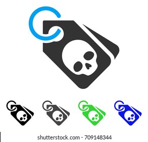 Death Skull Tags vector pictogram. Style is a flat graphic symbol in black, grey, blue, green color variants. Designed for web and mobile apps.