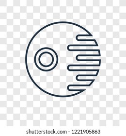 Death Star concept vector linear icon isolated on transparent background, Death Star concept transparency concept in outline style