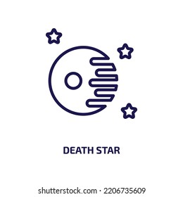 death star icon from astronomy collection. Thin linear death star, death, star outline icon isolated on white background. Line vector death star sign, symbol for web and mobile