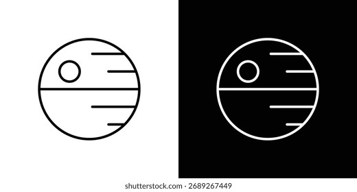 Death star icon. Editable stroke. Icon for web.