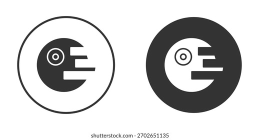 Plantilla de ilustración de diseño de logotipo de icono de estrella de la muerte. Estilo sólido