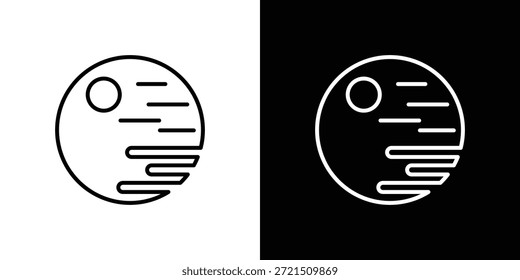 Elemento del logotipo del icono de la estrella de la muerte. Ilustración vectorial. EPS10