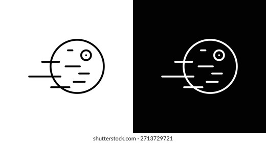 Death star icon, outline vector sign, logo design download