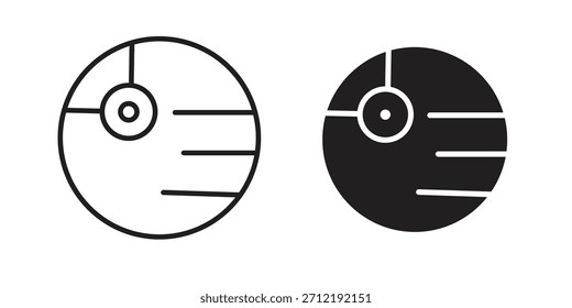 Death star icon pack. Flat Vector Icon Design Element.