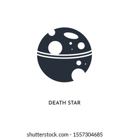 death star icon. simple element illustration. isolated trendy filled death star icon on white background. can be used for web, mobile, ui.