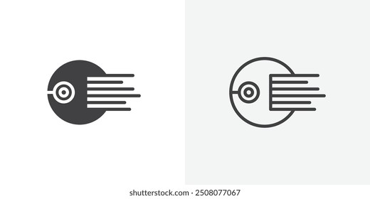 Death star icon in solid and outlined style