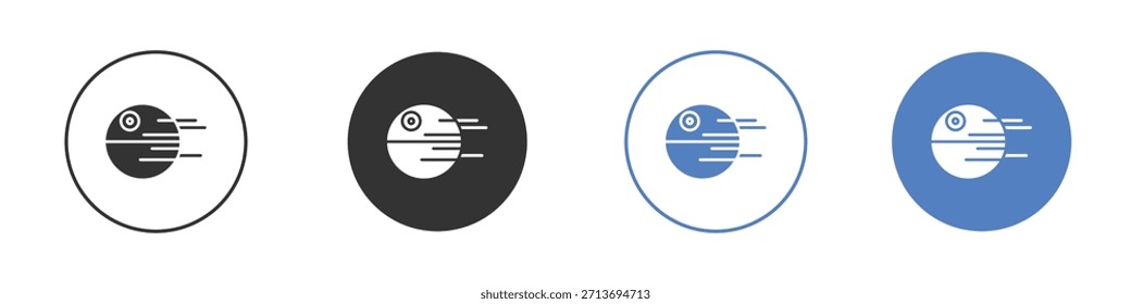 Death star icon Thin line design. Vector Graphic. EPS 10