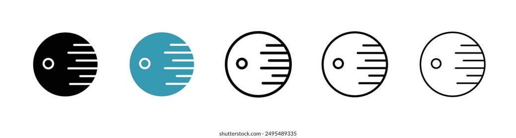 Death star line icon vector set.