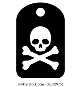 Death Sticker vector icon. Style is flat symbol, black color, rounded angles, white background.