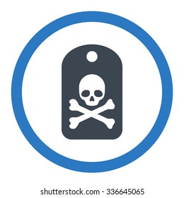 Death Sticker vector icon. Style is bicolor flat rounded symbol, smooth blue colors, rounded angles, white background.