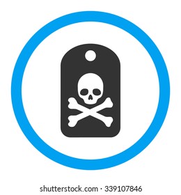 Death Sticker vector icon. Style is bicolor flat rounded symbol, blue and gray colors, rounded angles, white background.