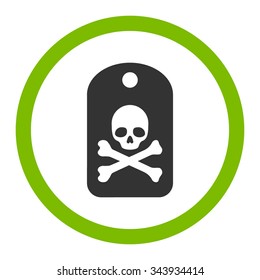 Death Sticker vector icon. Style is bicolor flat rounded symbol, eco green and gray colors, rounded angles, white background.