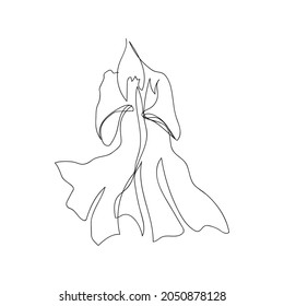 Death suit one line art. Continuous line drawing of halloween theme, autumn mood, horrible, performance, fortune teller, gypsy, halloween costume .