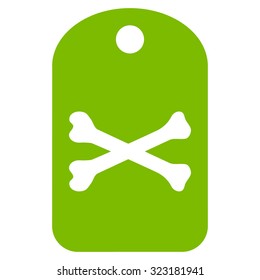 Death Tag vector icon. Style is flat symbol, eco green color, rounded angles, white background.
