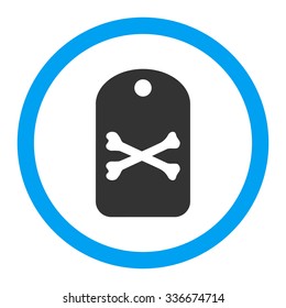 Death Tag vector icon. Style is flat rounded symbol, bright colors, rounded angles, white background.