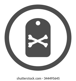 Death Tag vector icon. Style is flat rounded symbol, gray color, rounded angles, white background.