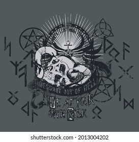 Death text with vector illustrations. For t-shirt prints and other uses