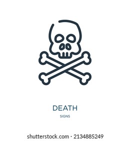 death thin line icon. danger, skull linear icons from signs concept isolated outline sign. Vector illustration symbol element for web design and apps.