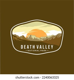 Death Valley National Park Emblem patch logo illustration on dark background