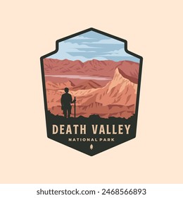 parque nacional del valle de la muerte logotipo vintage símbolo de Vector ilustración diseño