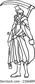 Death Vector Clip Art, Black and White