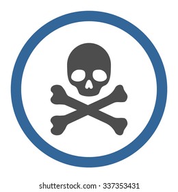 Death vector icon. Style is bicolor flat rounded symbol, cobalt and gray colors, rounded angles, white background.