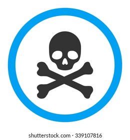 Death vector icon. Style is bicolor flat rounded symbol, blue and gray colors, rounded angles, white background.